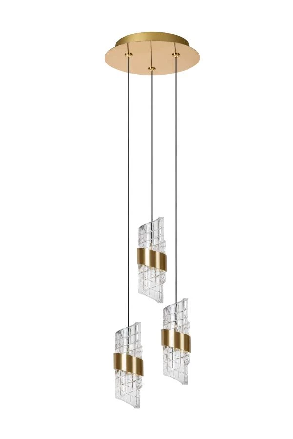 Lucide KLIGANDE - Pendant light - Ø 25 cm - LED Dim. - 3x8W 2700K - Matt Gold / Brass - turned off